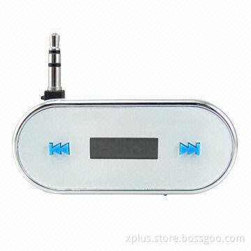 FM transmitter for iPhone 5 and other audio devices with 3.5mm jack